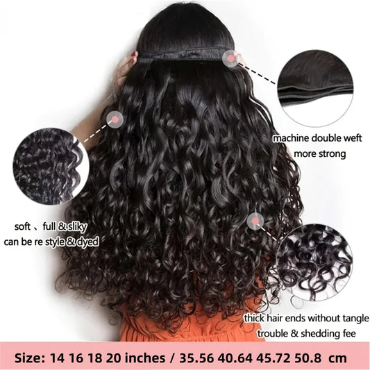 Curly Human Hair Bundles Human Hair Quality Deep Wave Raw Weaving Bundles Water Wave Double Drawn Oringinal Hair Extensions