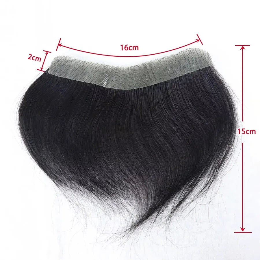 Forehead Hairline Toupee For Men High Density Human Hair Skin PU Mens Frontal Hairpieces Hair Topper Receding Natural Hairline