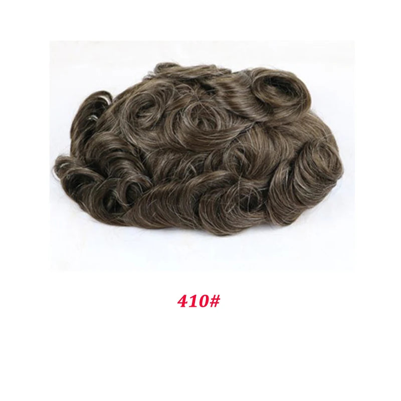 Male Human Hair Wig Mono NPU Indian Human Hair Prosthesis Durable Men Toupee Hair System Hairpiece Natural Brown Human Hairline