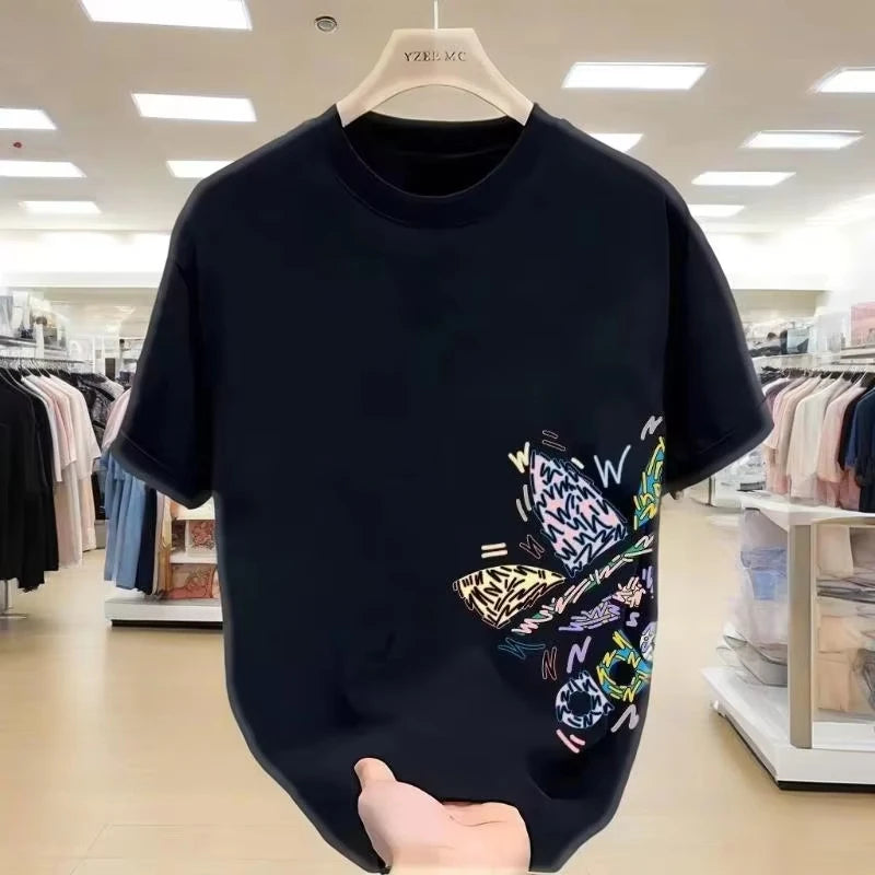 American Style Summer Cotton Short Sleeve T-Shirt, Fashion Crew Neck Versatile Tops for Men Women, Young Ins Style vintage