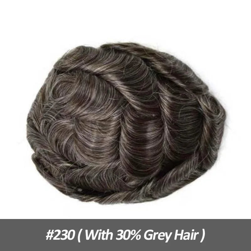 Men Human Hair Toupee Fine Mono NPU Human Hair Wigs Breathable Male Hair Prosthesis Indian Hair System Straight Wave Hairpiece