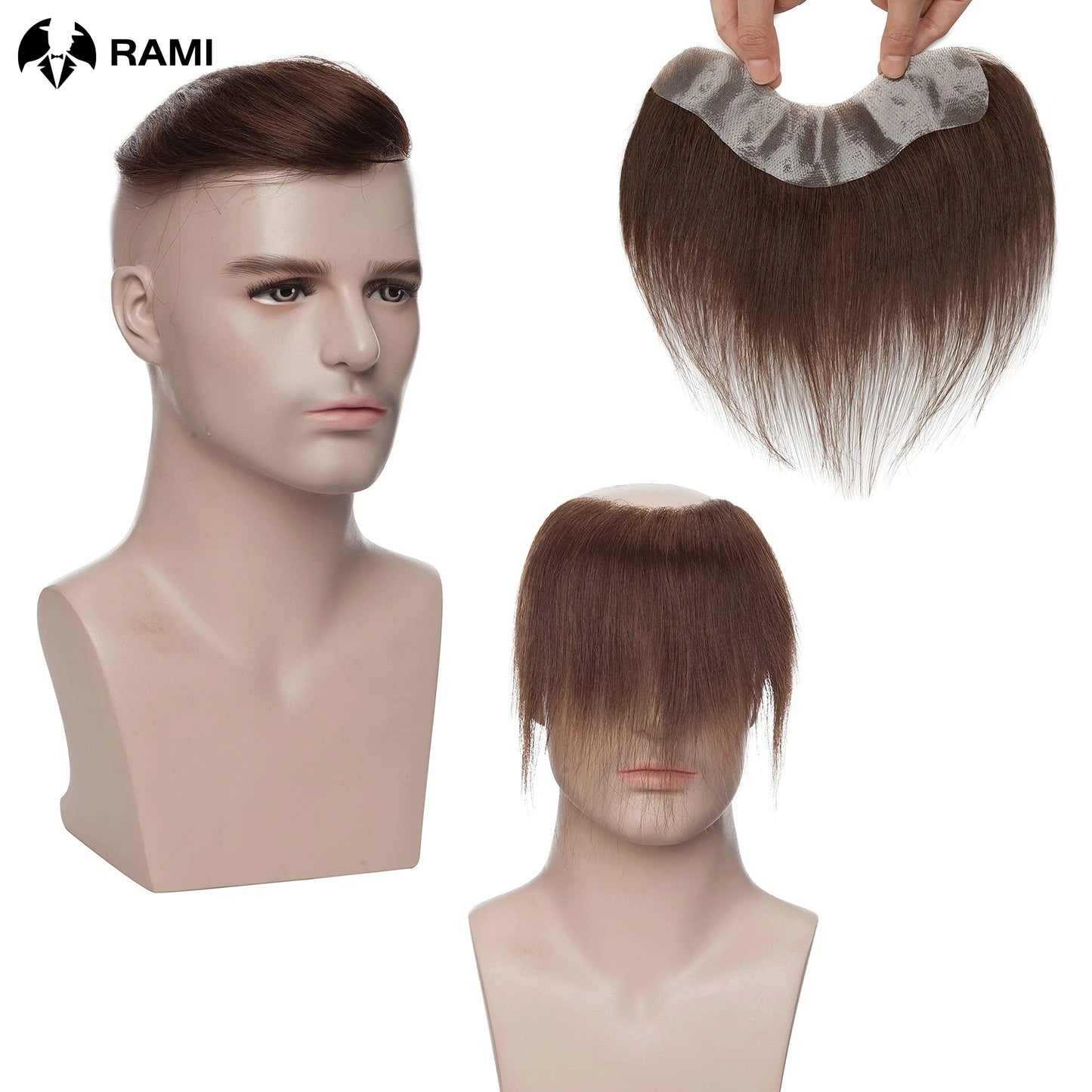 100% Human Hair Toupee With PU Base Hairline For Men Hybrid System Most Realistic Look & Strong Hold For Active Men