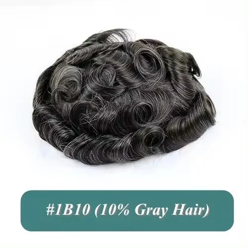 Man Prosthesis 100%Human Hair thin skin 0.1mm Injection Pu base Men Toupee 1b40 1b50 1b65 1b80 black Grey Male Hair old Men' wig
