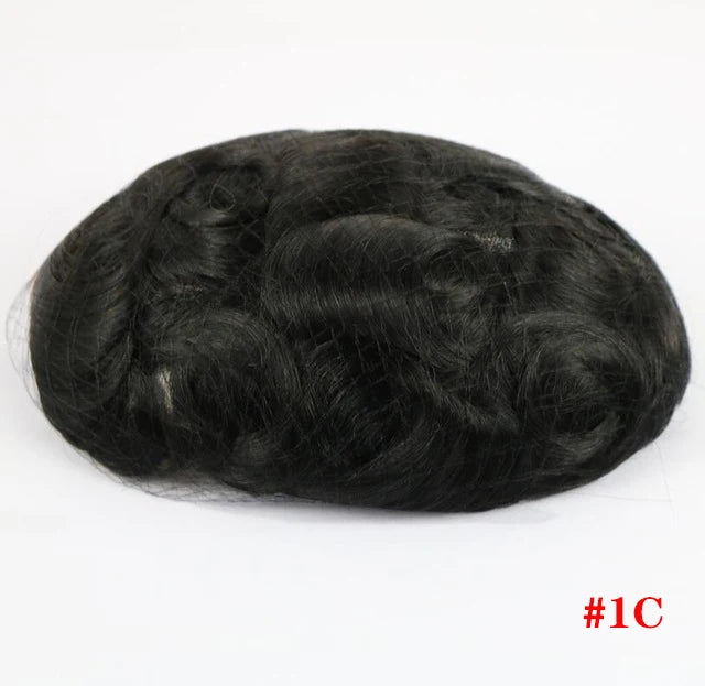 Male Human Hair Wig Mono NPU Indian Human Hair Prosthesis Durable Men Toupee Hair System Hairpiece Natural Brown Human Hairline