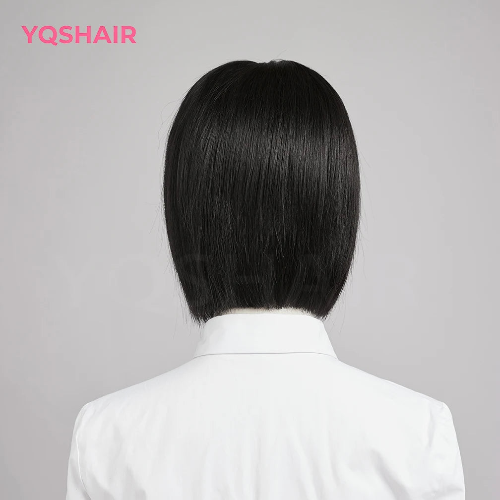 100% Human Hair Wig for  Women Natural Short Bob Style Real Hair Comfortable Breathable Cap Lightweight Daily Wear for Women