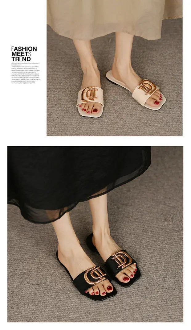 Slipper for Women 2023 Summer New Beach Shoes Slippers  Women Flat Non-slip Sandales Femmes été  Slides Women