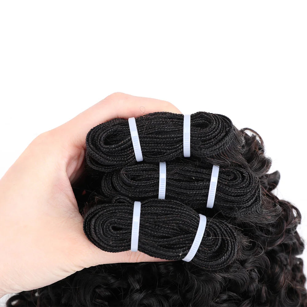 Malaysia 12A Curly Human Hair Bundles Deep Curly Hair Bundles Brazilian Raw Hair  10-20 Inch  Loose Deep Wave Bundles