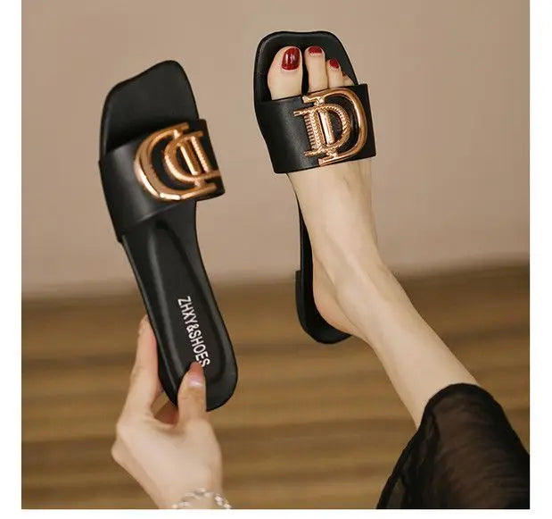 Slipper for Women 2023 Summer New Beach Shoes Slippers  Women Flat Non-slip Sandales Femmes été  Slides Women
