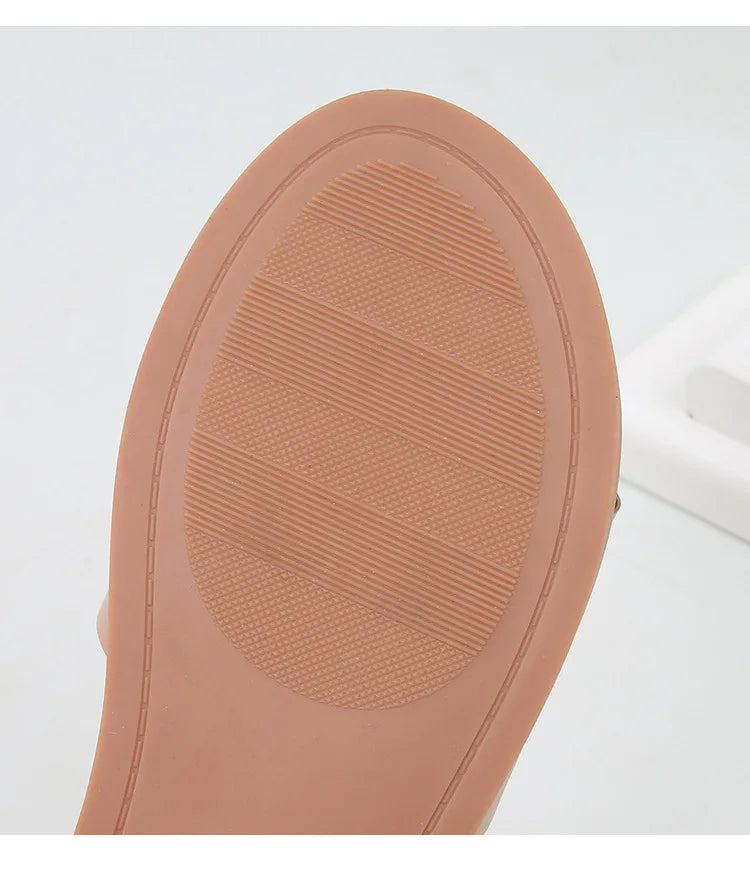 Ladies' slippers summer elegant slim-fitting breathable hollowed-out anti-slip soft-soled suitable vacation travel flat shoes
