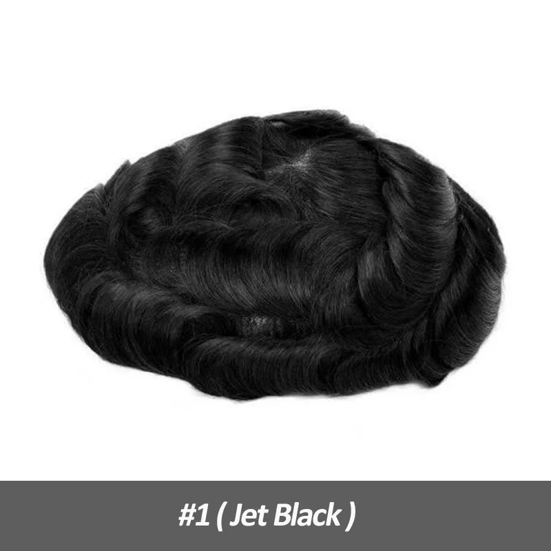 Men Human Hair Toupee Fine Mono NPU Human Hair Wigs Breathable Male Hair Prosthesis Indian Hair System Straight Wave Hairpiece