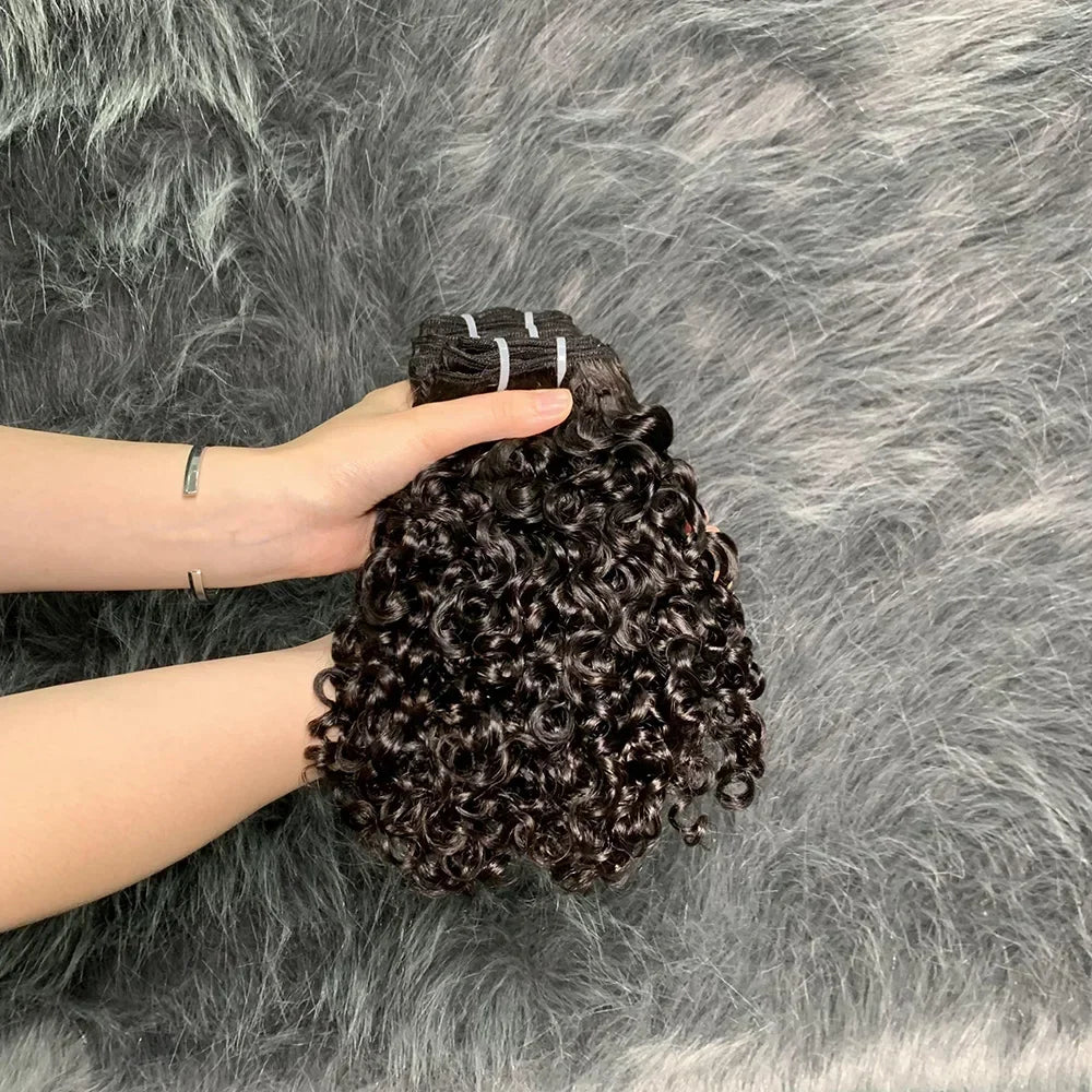 Malaysia 12A Curly Human Hair Bundles Deep Curly Hair Bundles Brazilian Raw Hair  10-20 Inch  Loose Deep Wave Bundles