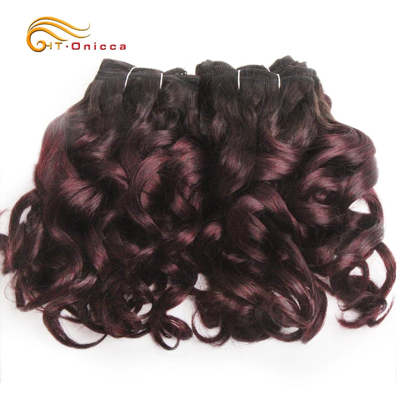 Curly Human Hair Bundles 100% Human Hair Bundles Brazilian Hair Weave Bundles 6 Pcs/Lot Color 1B/2/4/30/33/99J Curly Hair