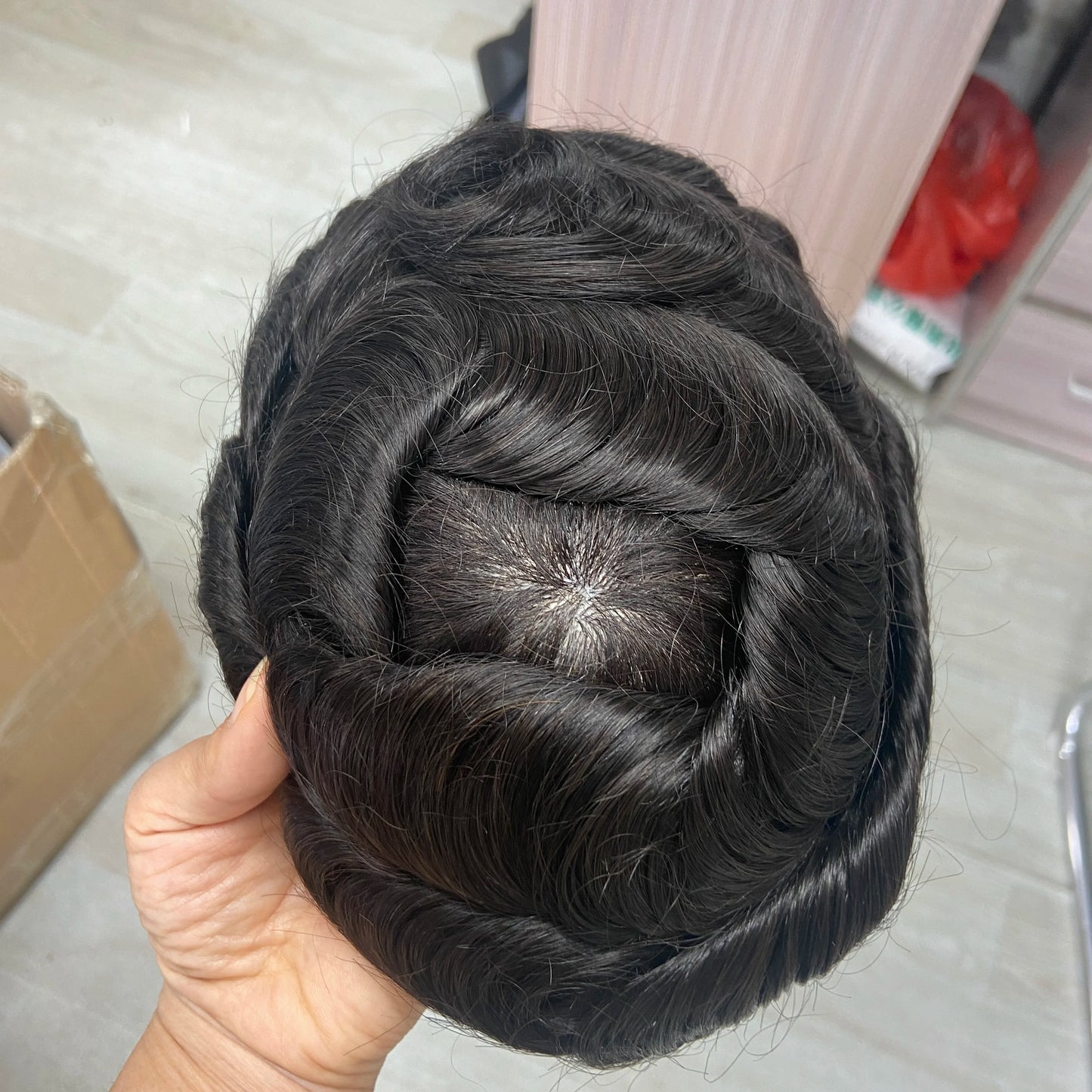 Human Hair System For Men Toupee Fine Mono Male Wig 130% Density Durable Hair Prosthesis Toupee Men 6" Hair Replacement Men Wig