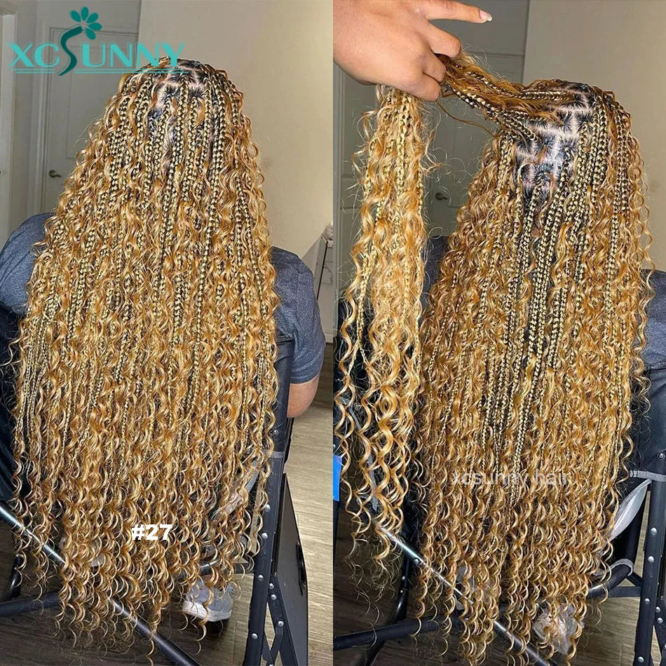 Bulk Human Hair For Braiding Curly Color 30 27 Double Drawn Deep Wave Bulk Human Hair Bundles No Weft Boho Knotsless Braids