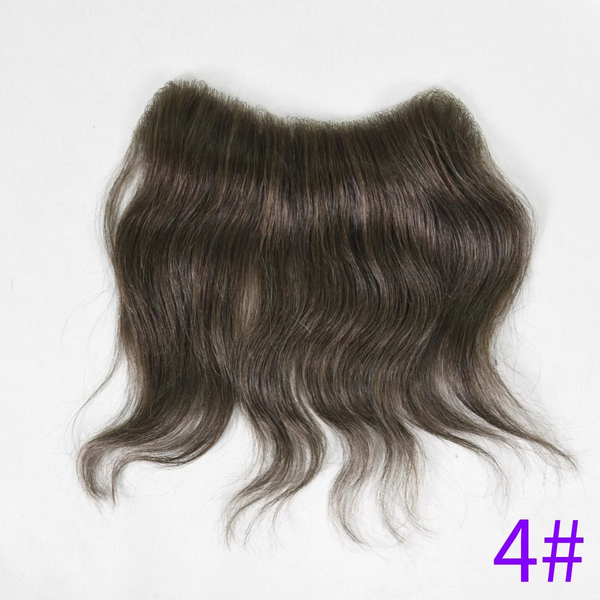 Men's forehead hairline wig; high density human hair skin PU men's frontal hairpiece V ring frontal hair top