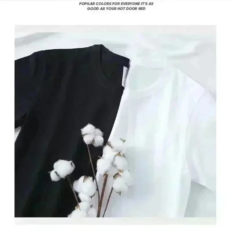 American Style Summer Cotton Short Sleeve T-Shirt, Fashion Crew Neck Versatile Tops for Men Women, Young Ins Style vintage