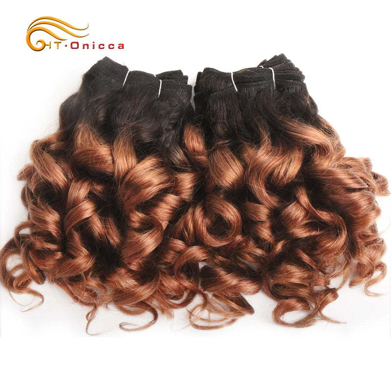 Curly Human Hair Bundles 100% Human Hair Bundles Brazilian Hair Weave Bundles 6 Pcs/Lot Color 1B/2/4/30/33/99J Curly Hair