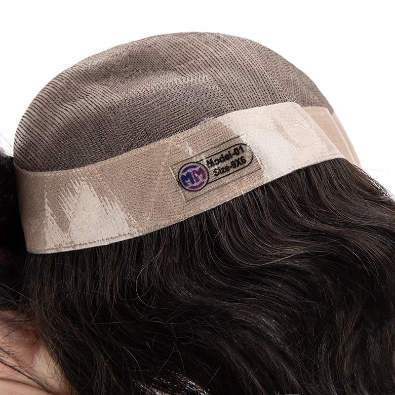 Male Human Hair Wig Mono NPU Indian Human Hair Prosthesis Durable Men Toupee Hair System Hairpiece Natural Brown Human Hairline