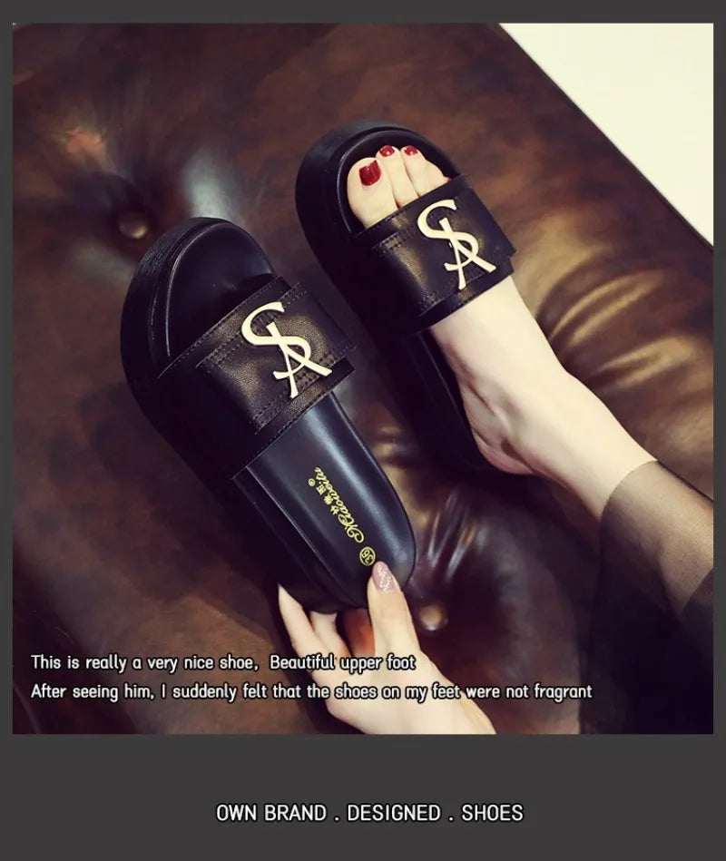 2025 Best-selling NEW Slippers Summer Shoes Women Platform Design Slides Fashion Letters Ladies Shoes Casual Slippers Salsnda