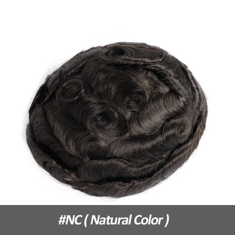 Men Human Hair Toupee Fine Mono NPU Human Hair Wigs Breathable Male Hair Prosthesis Indian Hair System Straight Wave Hairpiece