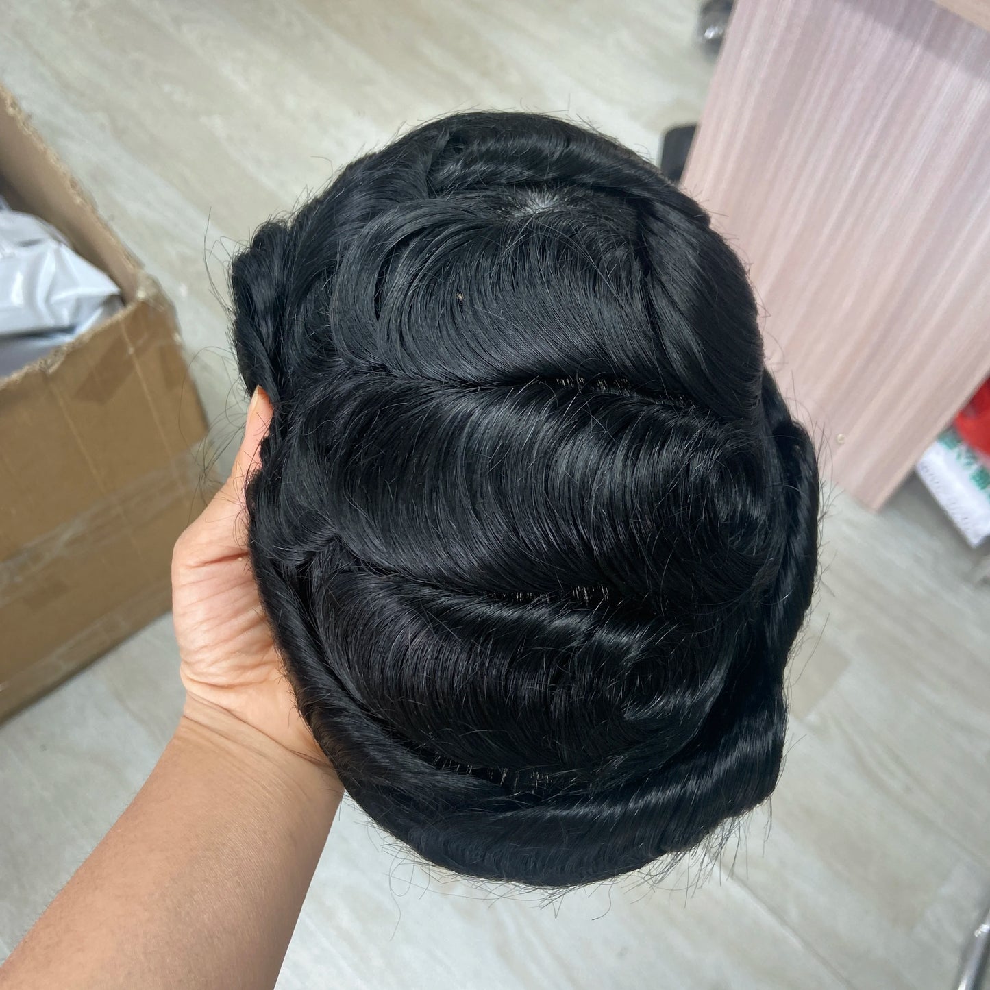 Human Hair System For Men Toupee Fine Mono Male Wig 130% Density Durable Hair Prosthesis Toupee Men 6" Hair Replacement Men Wig