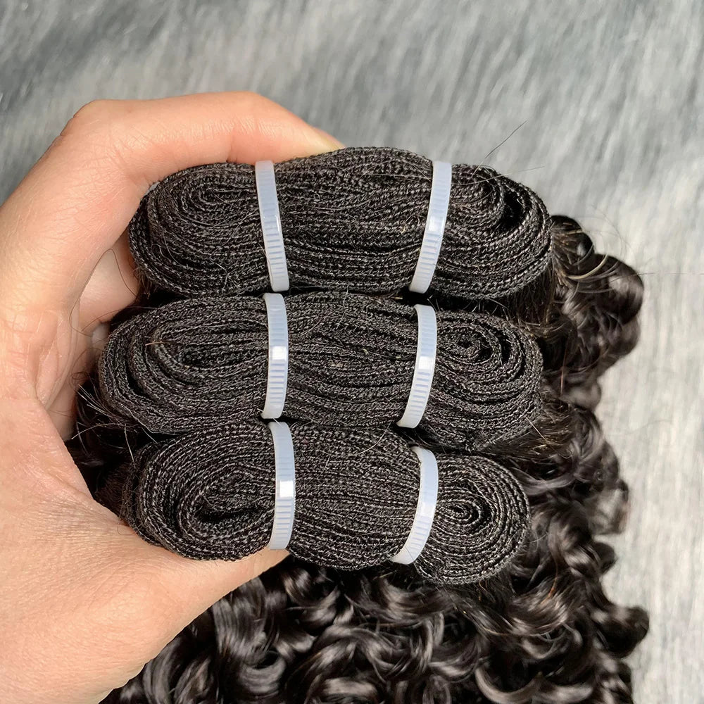 Malaysia 12A Curly Human Hair Bundles Deep Curly Hair Bundles Brazilian Raw Hair  10-20 Inch  Loose Deep Wave Bundles