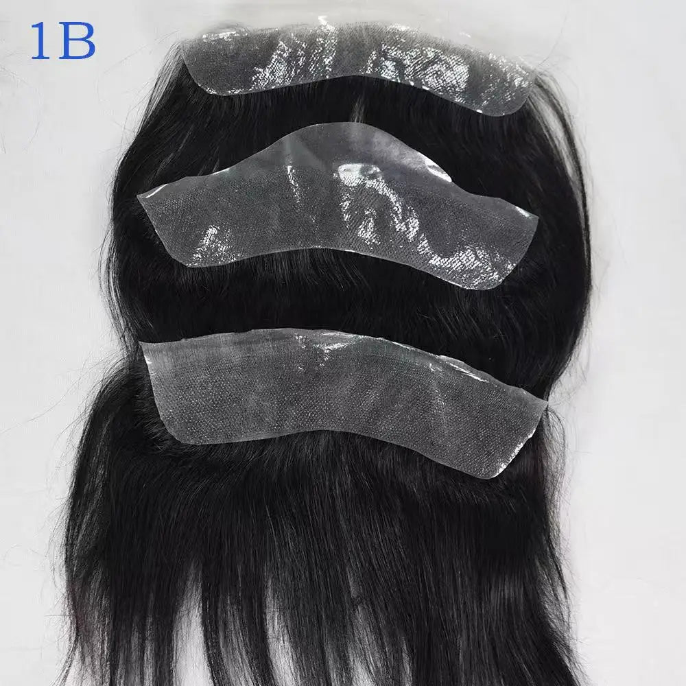 100% Human Hair Toupee With PU Base Hairline For Men Hybrid System Most Realistic Look & Strong Hold For Active Men