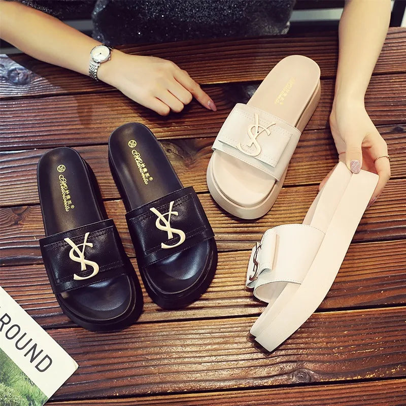 2025 Best-selling NEW Slippers Summer Shoes Women Platform Design Slides Fashion Letters Ladies Shoes Casual Slippers Salsnda
