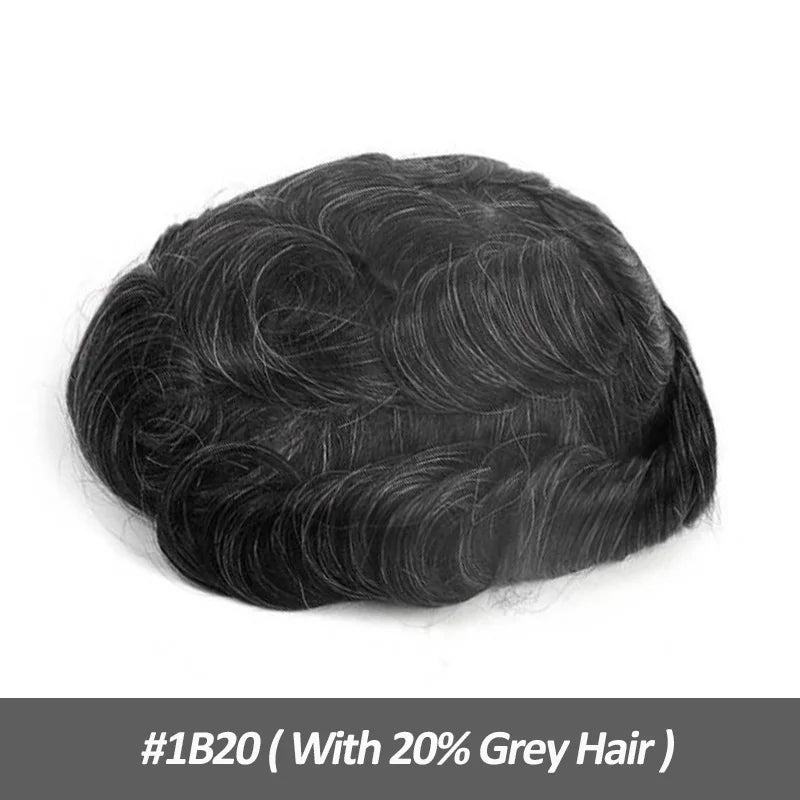 Men Human Hair Toupee Fine Mono NPU Human Hair Wigs Breathable Male Hair Prosthesis Indian Hair System Straight Wave Hairpiece