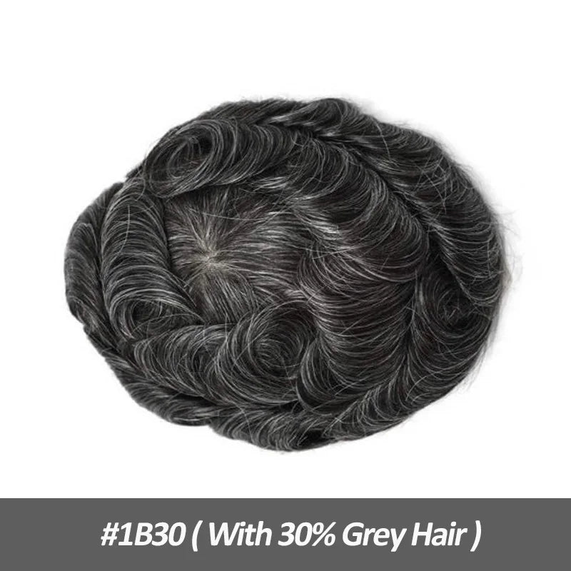 Men Human Hair Toupee Fine Mono NPU Human Hair Wigs Breathable Male Hair Prosthesis Indian Hair System Straight Wave Hairpiece