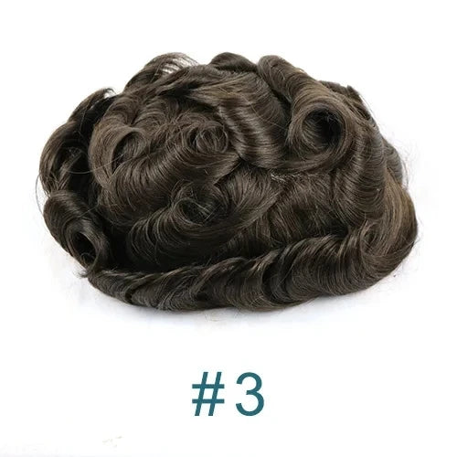 Man Prosthesis 100%Human Hair thin skin 0.1mm Injection Pu base Men Toupee 1b40 1b50 1b65 1b80 black Grey Male Hair old Men' wig
