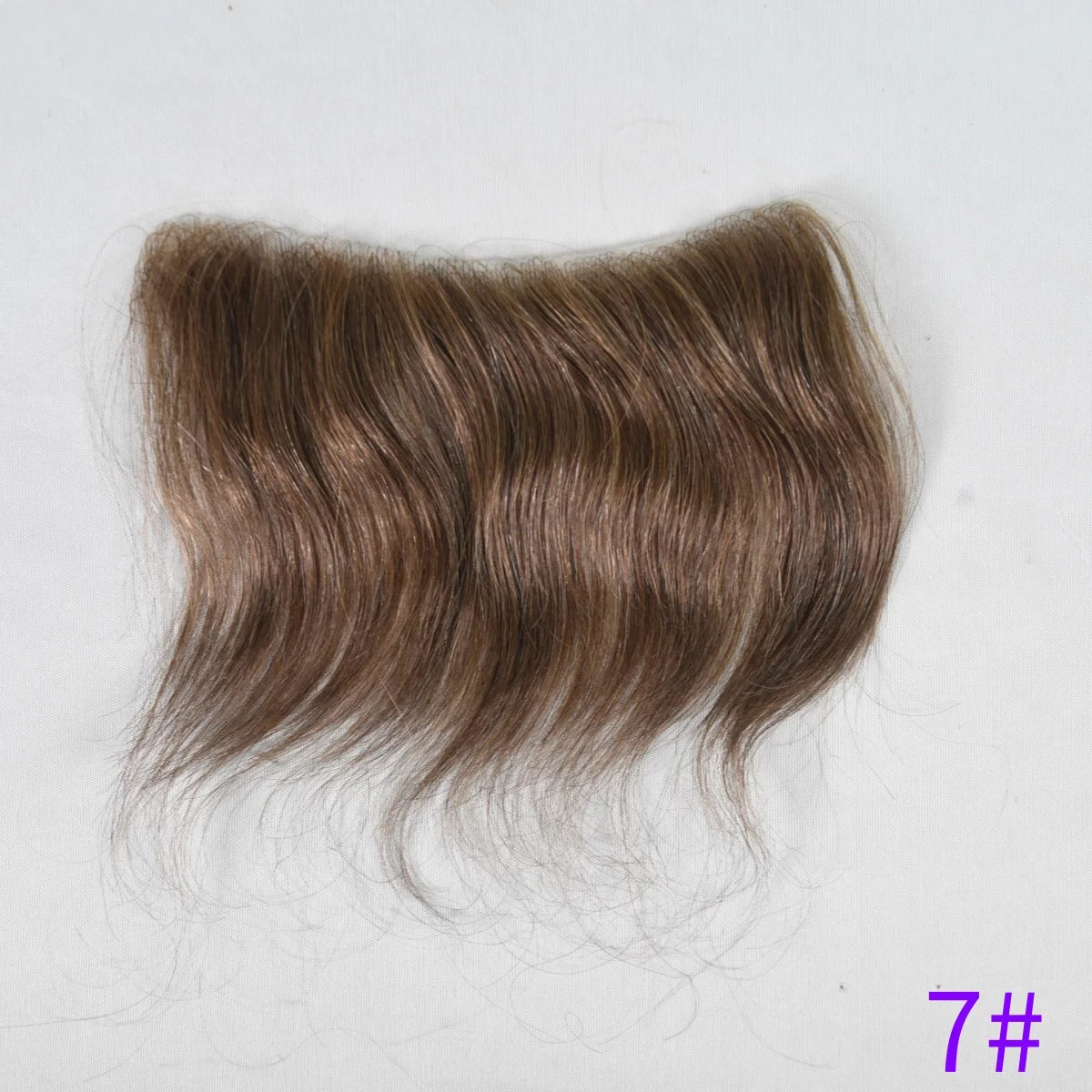 Men's forehead hairline wig; high density human hair skin PU men's frontal hairpiece V ring frontal hair top