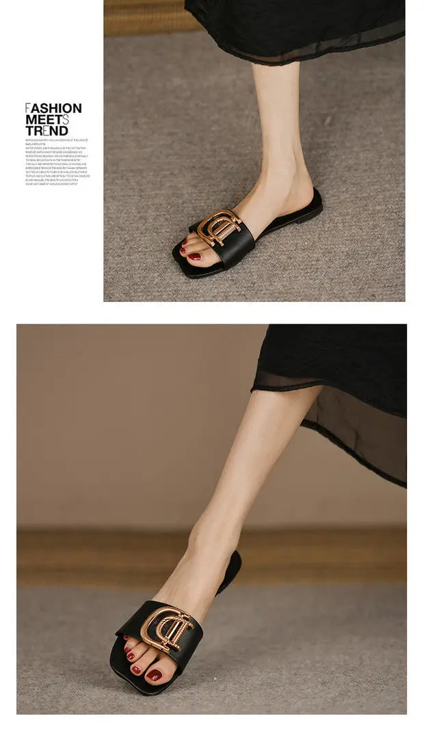 Slipper for Women 2023 Summer New Beach Shoes Slippers  Women Flat Non-slip Sandales Femmes été  Slides Women