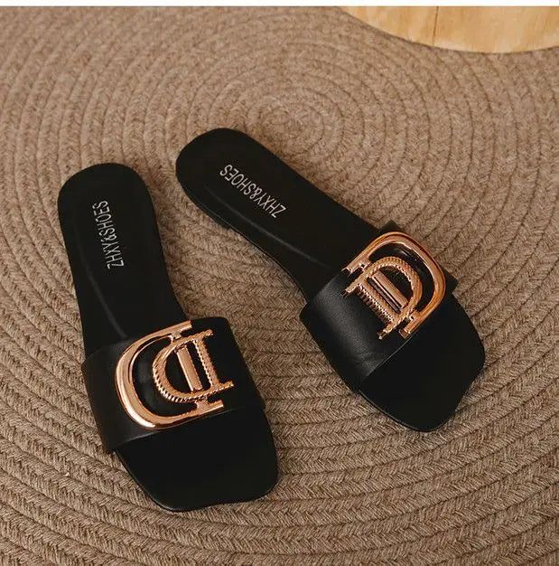 Slipper for Women 2023 Summer New Beach Shoes Slippers  Women Flat Non-slip Sandales Femmes été  Slides Women