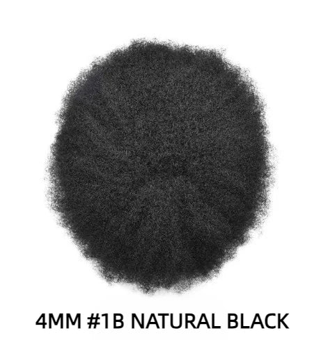 100% Human Hair Toupee For Men Curly Hair Full PU Base Men Hair System Black Men Grooming Essential