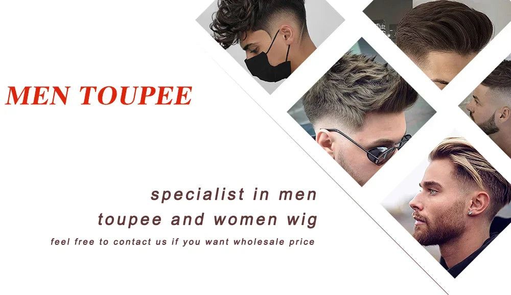 Man Prosthesis 100%Human Hair thin skin 0.1mm Injection Pu base Men Toupee 1b40 1b50 1b65 1b80 black Grey Male Hair old Men' wig