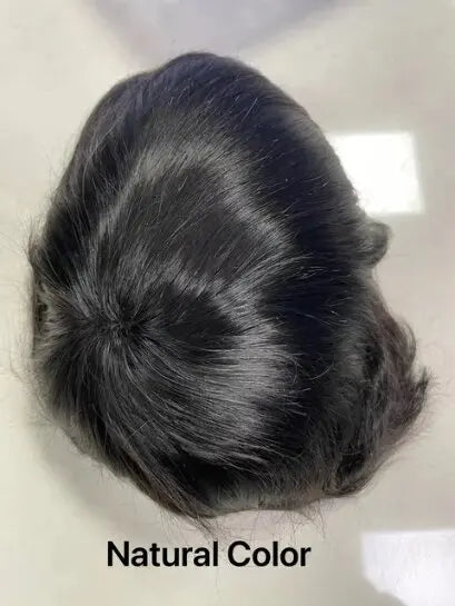 Male Human Hair Wig Mono NPU Indian Human Hair Prosthesis Durable Men Toupee Hair System Hairpiece Natural Brown Human Hairline