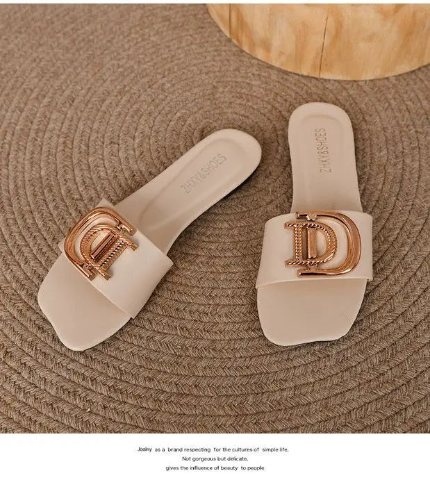 Slipper for Women 2023 Summer New Beach Shoes Slippers  Women Flat Non-slip Sandales Femmes été  Slides Women