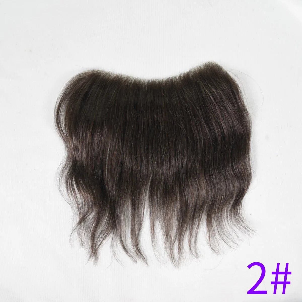 Men's forehead hairline wig; high density human hair skin PU men's frontal hairpiece V ring frontal hair top