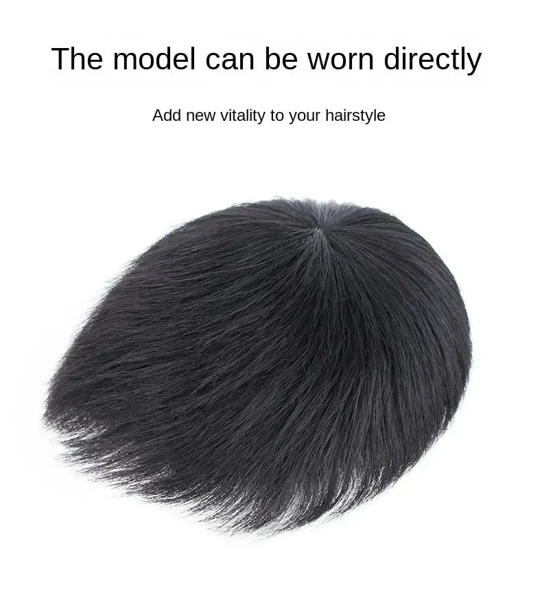 Human Hair 16x18CM 18X20CM Men Toupee With Clip Silk Top Breathable And Natural Male Hairpiece To Wear Quickly Increase Hair
