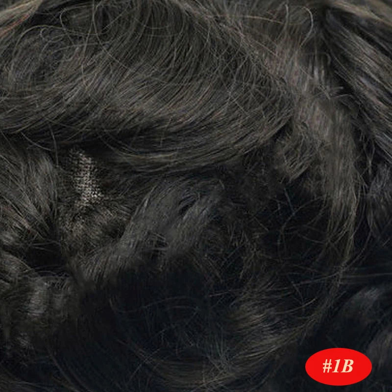 Male Human Hair Wig Mono NPU Indian Human Hair Prosthesis Durable Men Toupee Hair System Hairpiece Natural Brown Human Hairline