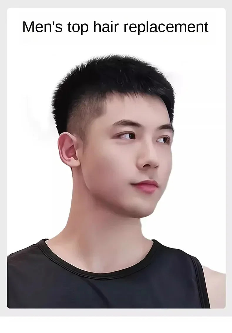 Human Hair 16x18CM 18X20CM Men Toupee With Clip Silk Top Breathable And Natural Male Hairpiece To Wear Quickly Increase Hair