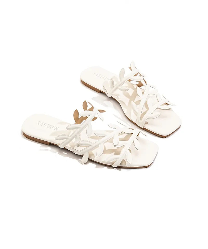 Women's Slippers Fashion Maple Leaf Decoration Design Slippers 2026 Summer Beach Slippers for Women Outdoor Non Slip Flat Slides