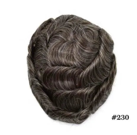 Male Human Hair Wig Mono NPU Indian Human Hair Prosthesis Durable Men Toupee Hair System Hairpiece Natural Brown Human Hairline