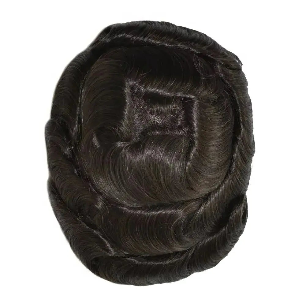 Man Prosthesis 100%Human Hair thin skin 0.1mm Injection Pu base Men Toupee 1b40 1b50 1b65 1b80 black Grey Male Hair old Men' wig