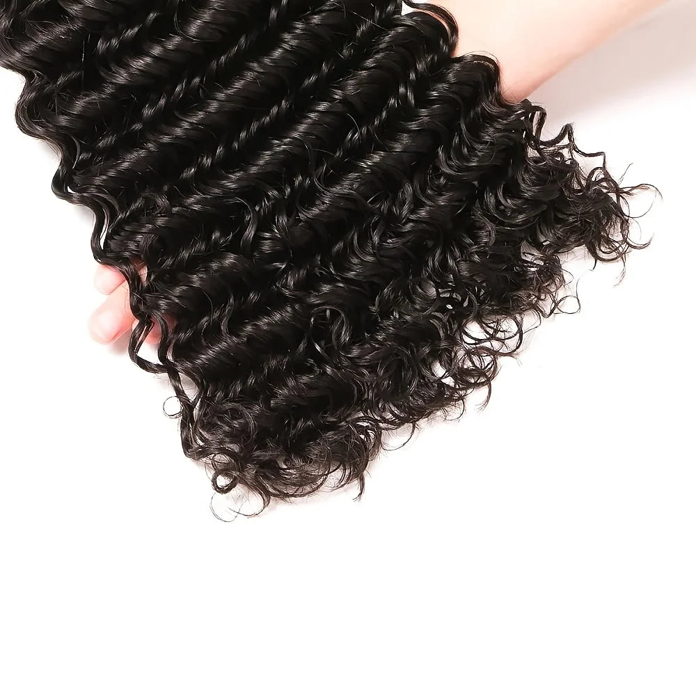 Curly Human Hair Bundles Human Hair Quality Deep Wave Raw Weaving Bundles Water Wave Double Drawn Oringinal Hair Extensions