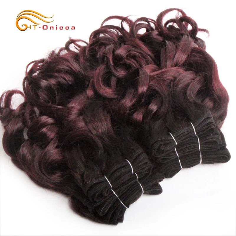 Curly Human Hair Bundles 100% Human Hair Bundles Brazilian Hair Weave Bundles 6 Pcs/Lot Color 1B/2/4/30/33/99J Curly Hair
