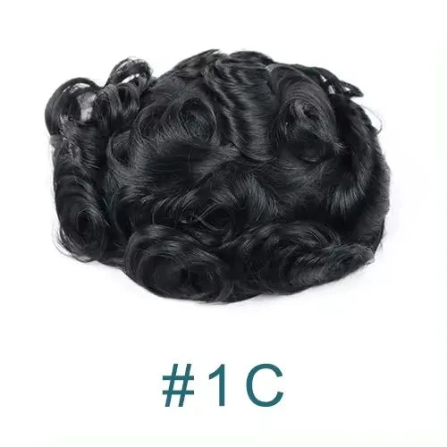 Man Prosthesis 100%Human Hair thin skin 0.1mm Injection Pu base Men Toupee 1b40 1b50 1b65 1b80 black Grey Male Hair old Men' wig