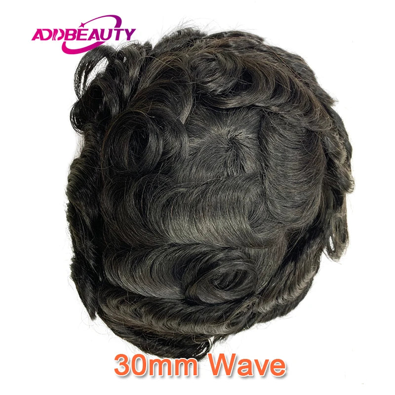 Male Human Hair Wig Mono NPU Indian Human Hair Prosthesis Durable Men Toupee Hair System Hairpiece Natural Brown Human Hairline