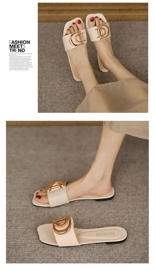 Slipper for Women 2023 Summer New Beach Shoes Slippers  Women Flat Non-slip Sandales Femmes été  Slides Women